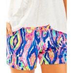 Lilly Pulitzer  Luxletic Runaround Shorts Ikat Multi Luminescent Pockets Women XS Photo 1