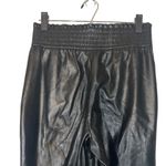 Joie  Black Vegan Leather Paper Bag Waist Straight Pants Women Sz M Photo 6