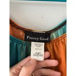 Pretty Good  Womens Sheer Y2K Top Large Orange Teal Festival Fairy Metallic Photo 1