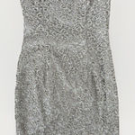 Jessica McClintock  Sequin Mini Dress Size 6 Lace Strapless Formal Prom Tube VTG Photo 0