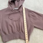 ZARA  Women’s Light Brown Long Sleeve Drawstring Cropped Hoodie Sweatshirt Small Photo 10