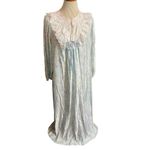 Vintage Pinehurst Lingerie Floral Lace Nightgown Women’s Size Large Romantic Cot Blue Photo 2