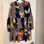 Tropical Leaf Print Long Sleeve Women’s Dress Size XL Multiple Photo 2