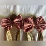 Libby Edelman Elegant Bow Ballet Flats in Tan and Pink Size 7.5 Photo 9