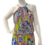 MSK womens Med multicolor Blouson Dress Chain Closure Wire Stretch Neckline Maxi Photo 6