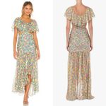 Amur Amore Floral Ruffle Cutout Silk Maxi Dress Sz 6 Photo 1