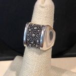 MICHAEL DAWKINS Sterling Silver Starry Night Oxidized Caviar Accented Ring Sz 5 Photo 14