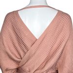 Love Tree  Dress Womens Medium Blush Pink Sweater‎ Wrap Surplice Ribbed Cozy Knit Photo 5