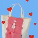 I Kiss My Dog Fun Beach Canvas Pet Lover Tote Coral on Tan NEW Photo 7