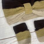Handmade • Crochet Set • Headband & Fingerless Gloves • Brown Shades • Winter Photo 2