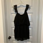 Lucca Couture  Black Flutter Sleeve Chiffon V Neck Romper size L Photo 7