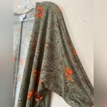 LuLaRoe Green Orange Floral Kimono Cardigan S Photo 3