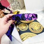 Versace Authentic NWOT Purple Orchid Twilly 100% Silk Headband / Head Scarf Photo 6