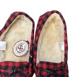 SO  Moccasin Shoes Womens Size 7-8 Medium Buffalo Plaid Faux Fur Slippers Cozy Ho Photo 2