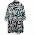 Wray Matisse White Blue Patterned Button Down Shirt Dress XS Cotton Lightweight Photo 1