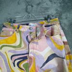 ZARA Jeans Womens Abstract Swirl Pants Size 8 Multicolor Retro Y2K Groovy Boho Photo 5