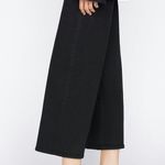 Frame The Jetset Wide Crop Pants in Sheen Noir Black Size 1 Stretch Pull-On Photo 1
