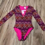Trina Turk  NWT Echo Long Sleeve One-Piece Swimsuit Sz S Photo 2