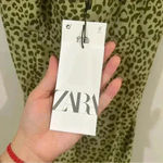 ZARA  Green Leopard Print Dress. Size XS. NWT Photo 8