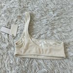 Good American NEW CRINKLE HOT SHOULDER BIKINI TOP IVORY SIZE S/M Photo 7
