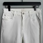 MOTHER Denim Stunner Zip Ankle Step Fray Jeans in Little Miss Innocent Rinse 27 White Photo 4