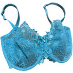 Panache vintage superbra sheer vibrant blue Floral Lace Bra 32G underwire bust Photo 1