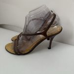 BCBG Paris Bronze Metallic Slingback Strappy Sandals 4" Heel Shoes 8B Brown Size 8 Photo 2