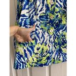Peck & Peck  Womens Large Blue Floral Maximalist Shacket Bold Colorful Photo 5