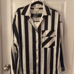 Prómesa NWT Medium Promesa Black and White Striped Button Down Blouses Top Photo 0