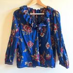 Madewell  X Warm‎ Ruffle Collar Top In Honolulu Hibiscus Womens Size S Blouse Photo 2