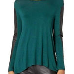 BCBGMAXAZRIA  Bright Elm Combo Long‎ Sleeve Knit Top Size Medium Photo 0