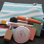 Turquoise Lace on White Zippered Pouch Makeup Bag NEW with Tags Photo 5