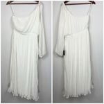 Lulus White One Shoulder Pleated M Midi Dress Long Sleeve Grecian Goddess
Style Photo 4