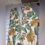 Milk & Honey tropical palm print pull on palazzo pants women’s size medium Green Photo 1