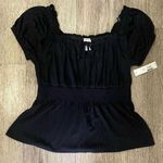 No Boundaries Black Top Medium New Stretchy Peplum Photo 0