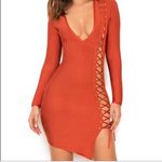 House Of CB London Bandage Dress Bodycon Mini Lace Up Plunge Neckline Size Small Photo 2