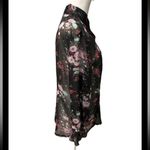 Floral Nicola Peony Rose Printed Blouse Y2K Black Photo 1
