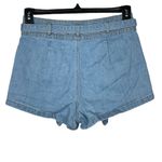 PacSun SZ 29 - 70s Jean Shorts Tie Belt Hi-Rise Zip-Fly Seamed Light Wash Blue Photo 3