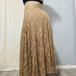 Aratta Silent Journey Women Boho Lace Floral Embroidered Waistband Maxi Skirt XS Tan Photo 2