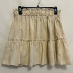 HYFVE Cream Gingham Ruffle Skirt Size Large Photo 0
