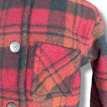 Woolrich Vintage  Cropped Red Plaid Wool Jacket Made In USA Rugged Warm Winter Photo 5