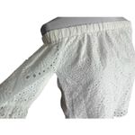 Pink Lily NWT Womens  Boutique White Eyelet Off Shoulder Bell Sleeve Top - Sz S Photo 3