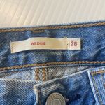 Levi's ‎ Premium Wedgie Jeans Womens Size 26 Blue Distressed 100% Cotton Button Photo 7