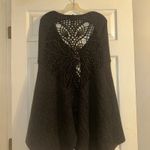 Free People  90s Open Front Knit Cape with Crochet Back‎ Boho Festival One size Photo 3