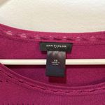 Ann Taylor Plumb Color 3/4 Sleeve Scoop Neck Lightweight /Cutout Knit Sweater XS Photo 5