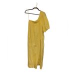 Maeve Anthropologie  NWT one shoulder yellow dress size L Photo 4