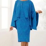 Ashro Women’s 2 pc. Juno Cape Jacket Dress in blue size 18W Photo 7
