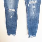 ZARA 47.  Trafaluc Denimwear Medium Wash Distressed Raw Hem Skinny Jeans Photo 2