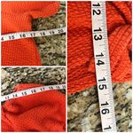 Loft Ann Taylor Seersucker Tie Front Square Neck Crop Top Orange Boho Peasent XS Photo 5