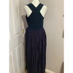 Lulus Navy Blue Sleeveless Fit & Flare Maxi V Photo 3